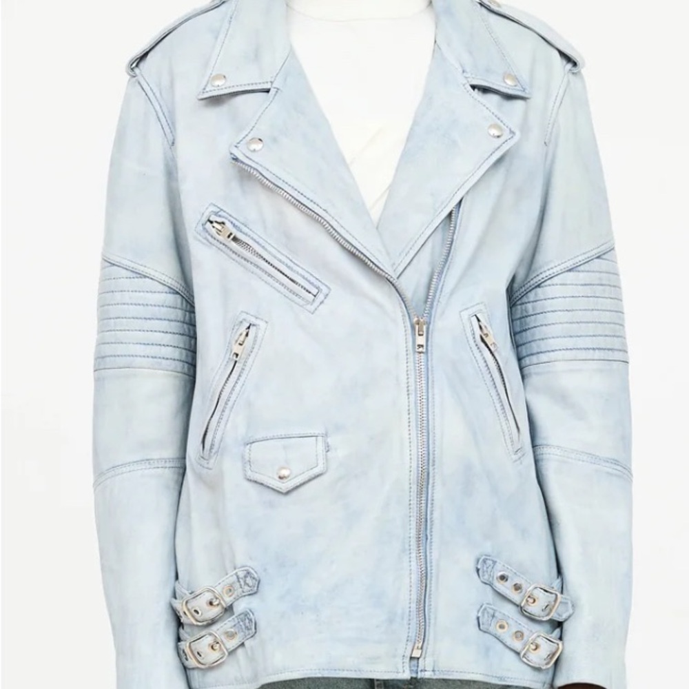 Alexander Wang Light Gray Leather Jacket